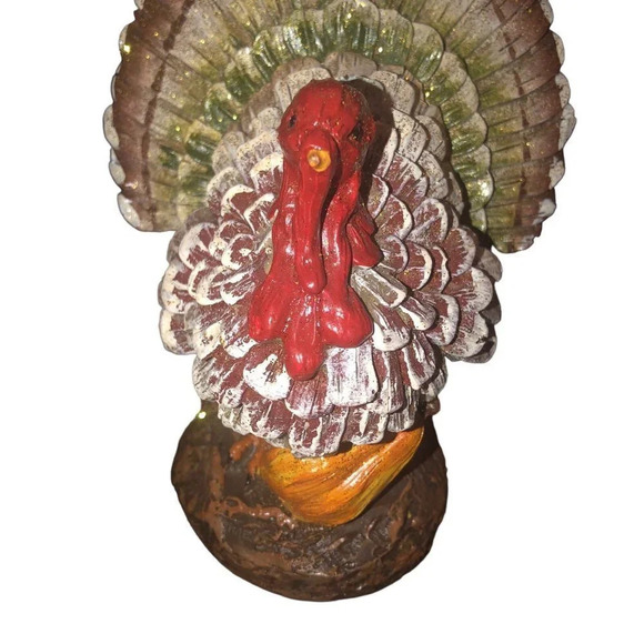Unbranded TURKEY 7" Resin Thanksgiving Fall Holiday Decoration Home Decor Glitte - Picture 2 of 8